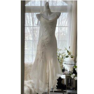 Chiffon Strap Beaded Mermaid Dress P3292